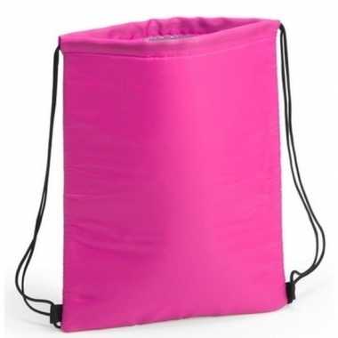 Goedkope koeler koeltassen fuchsia roze 32 x 42 cm gymtasje/rugzakje