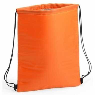 Goedkope koeler koeltassen oranje 32 x 42 cm gymtasje/rugzakje