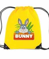 Goedkope bunny het konijn rugtas gymtas geel voor kinderen rugzak