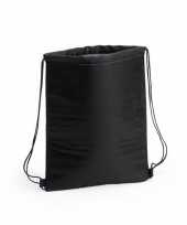 Goedkope koel rugtas zwart met rijgkoord rugzak