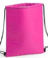 Goedkope koeler koeltassen fuchsia roze 32 x 42 cm gymtasje rugzakje