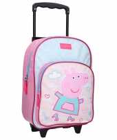 Goedkope peppa pig handbagage reiskoffer trolley 38 cm voor kinderen rugzak