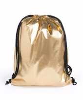 Goedkope sporttasje metallic goud rugzak