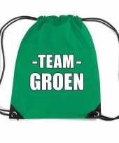 Goedkope team groen rugtas voor bedrijfsuitje rugzak