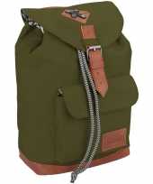 Goedkope vintage rugzak rugtas legergroen 29 cm voor kinderen
