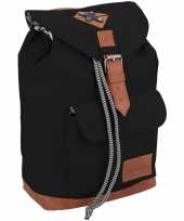 Goedkope vintage rugzak rugtas zwart 29 cm voor kinderen